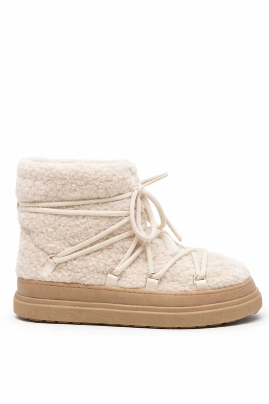 Cream Wool Winter Snow Boot
