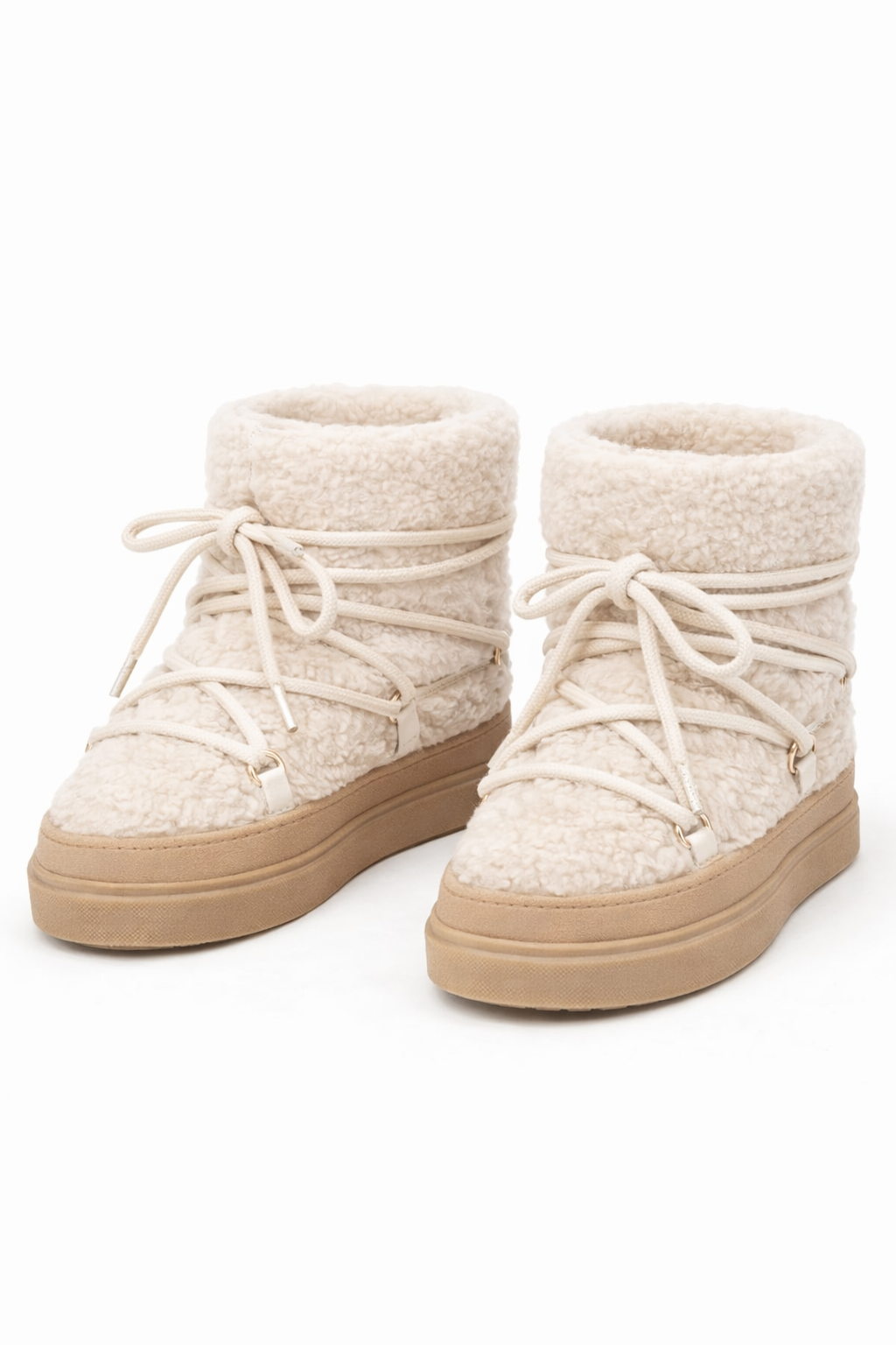 Cream Wool Winter Snow Boot