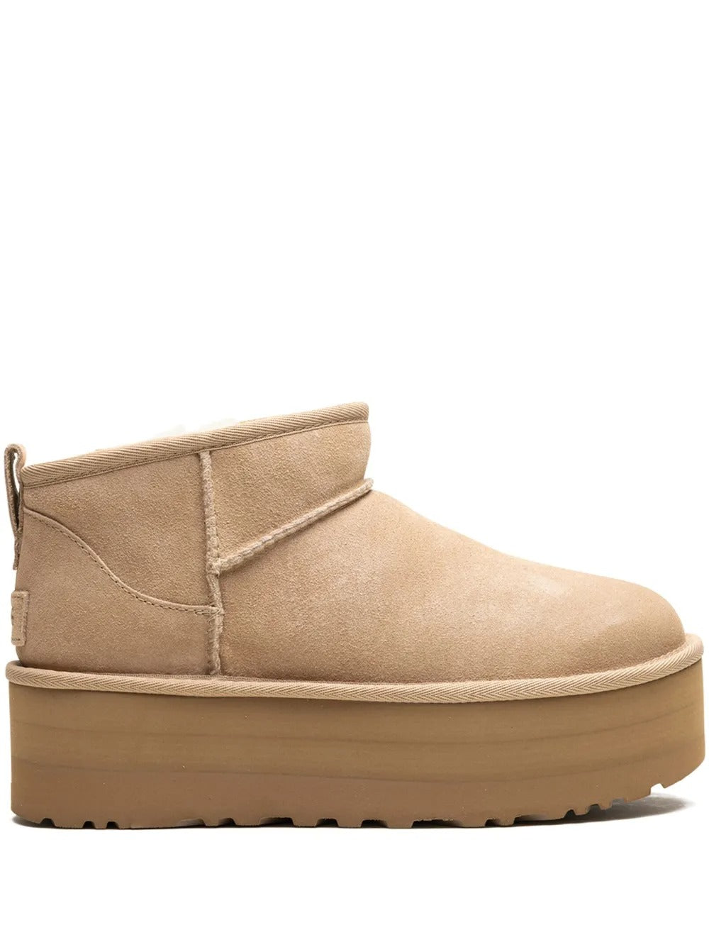 Beige Platform Slip-On Boot