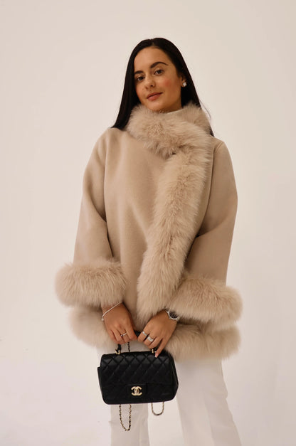 The Genevieve Fur Trim Coat
