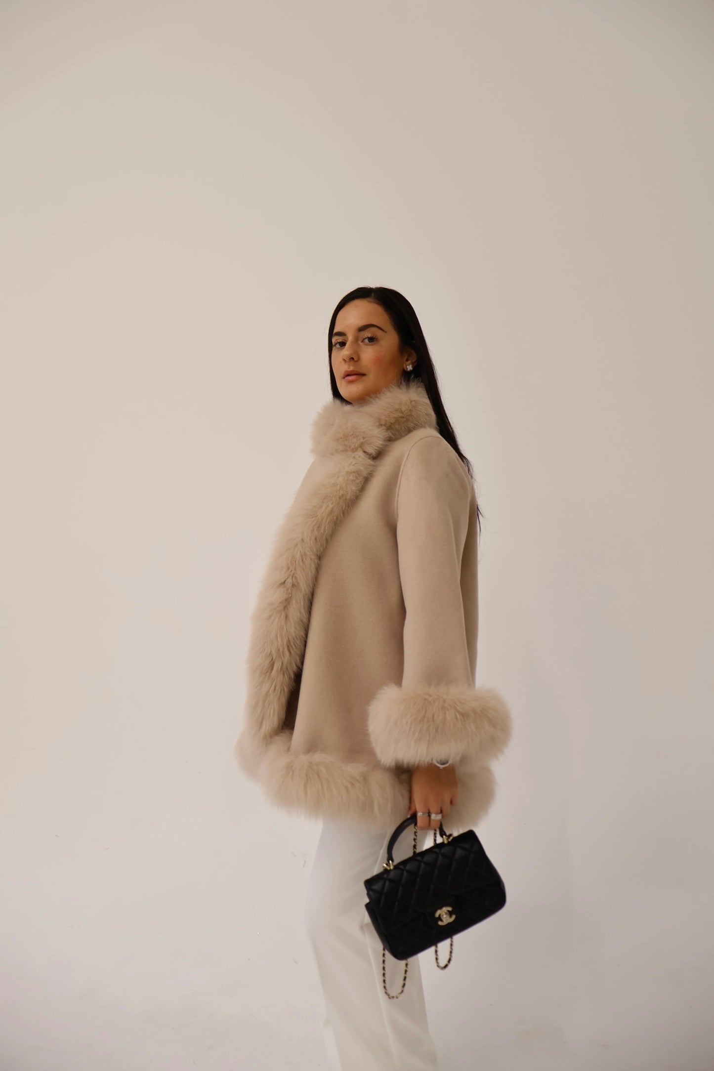 The Genevieve Fur Trim Coat